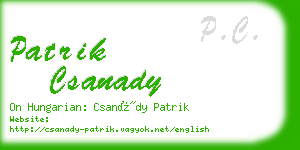 patrik csanady business card